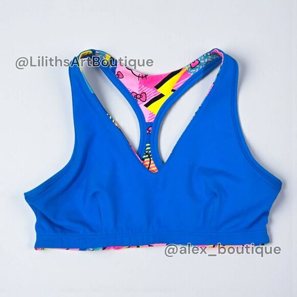 Zumba X Hello Kitty & Friends Reversible Bra Blue Lightning Size M (G016) - Picture 4 of 8